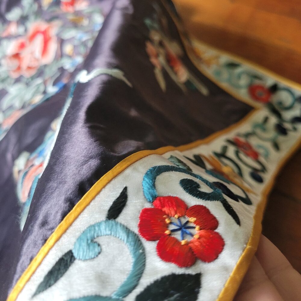 Vintage Silk Golden Bee Chinese Robe, sz S-L - Picture 15 of 16